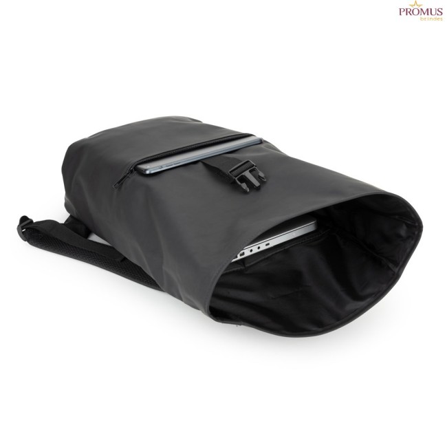 Mochila Roll Top Personalizada em PU com Bolso para Notebook 16" H920534