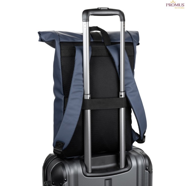 Mochila Roll Top Personalizada em PU com Bolso para Notebook 16" H920534