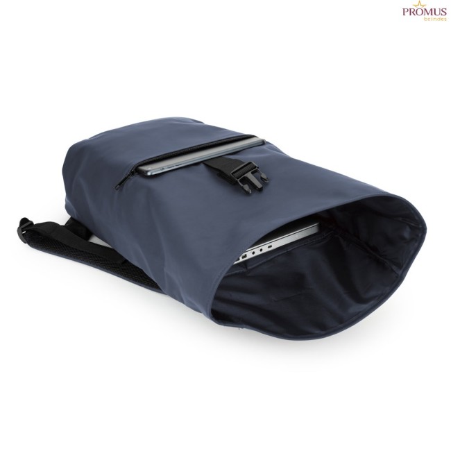 Mochila Roll Top Personalizada em PU com Bolso para Notebook 16" H920534