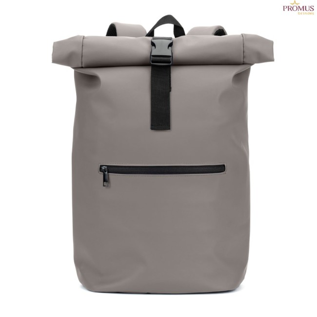 Mochila Roll Top Personalizada em PU com Bolso para Notebook 16" H920534