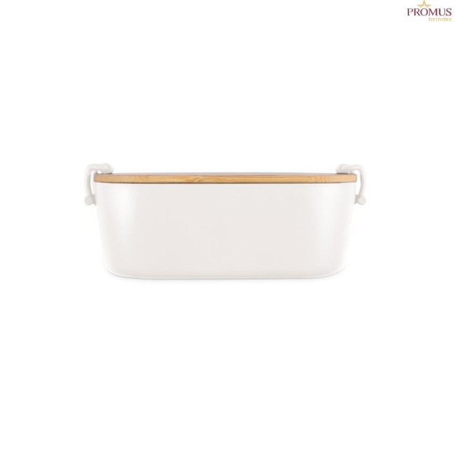 Marmita Hermética Personalizada em PP com Tampa de Bambu – H940390