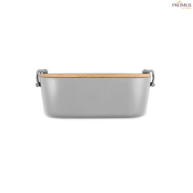 Marmita Hermética Personalizada em PP com Tampa de Bambu – H940390