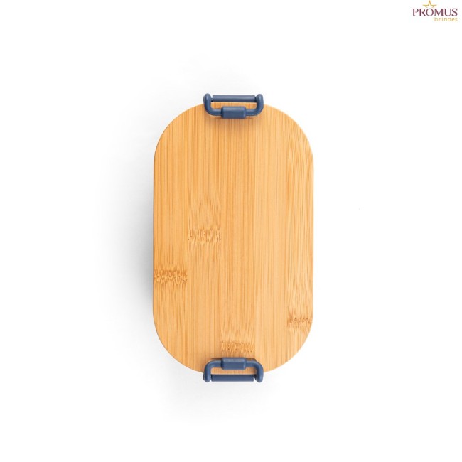 Marmita Hermética Personalizada em PP com Tampa de Bambu – H940390