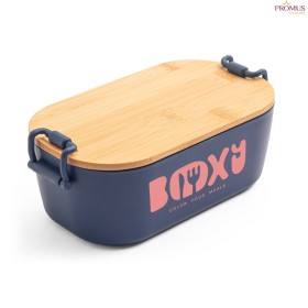 Marmita Hermética Personalizada em PP com Tampa de Bambu – H940390