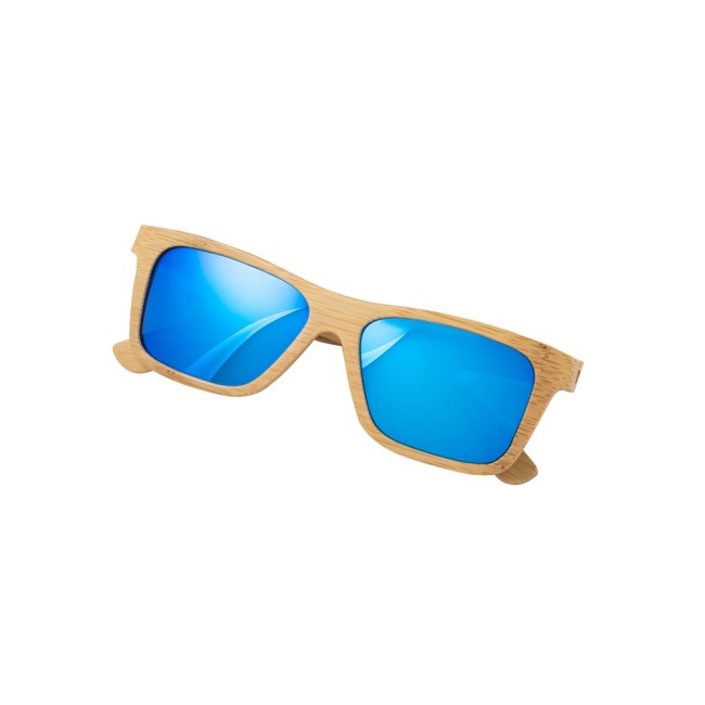 Óculos de sol em bambu om lentes espelhadas Personalizado H980140