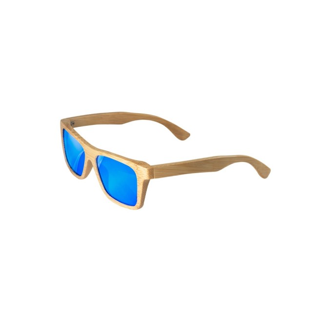 Óculos de sol em bambu om lentes espelhadas Personalizado H980140