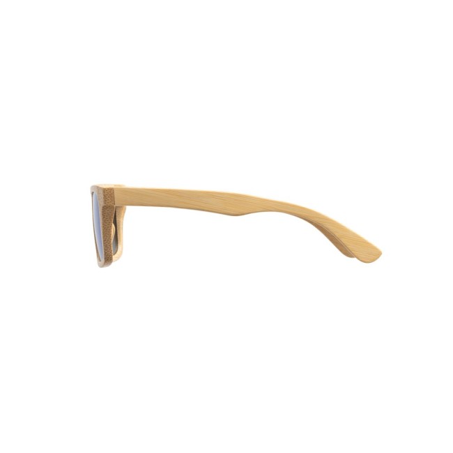 Óculos de sol em bambu om lentes espelhadas Personalizado H980140