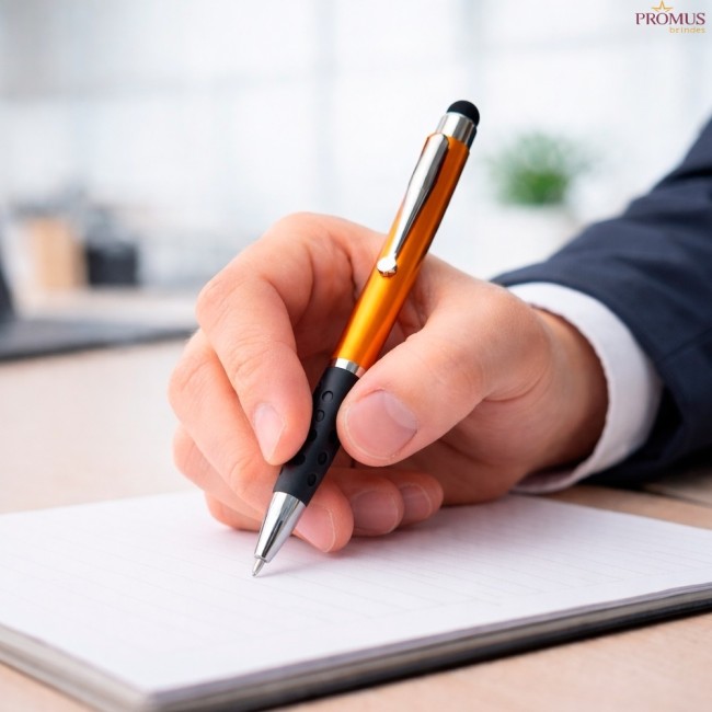 Caneta Plástica Touch Personalizada - H3626