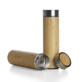 Garrafa Bambu Térmica 500ml com Infusor Personalizada para Brindes H2641