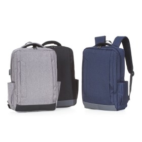 Mochila de nylon com compartimento principal com bolso para notebook Personalizada H1850