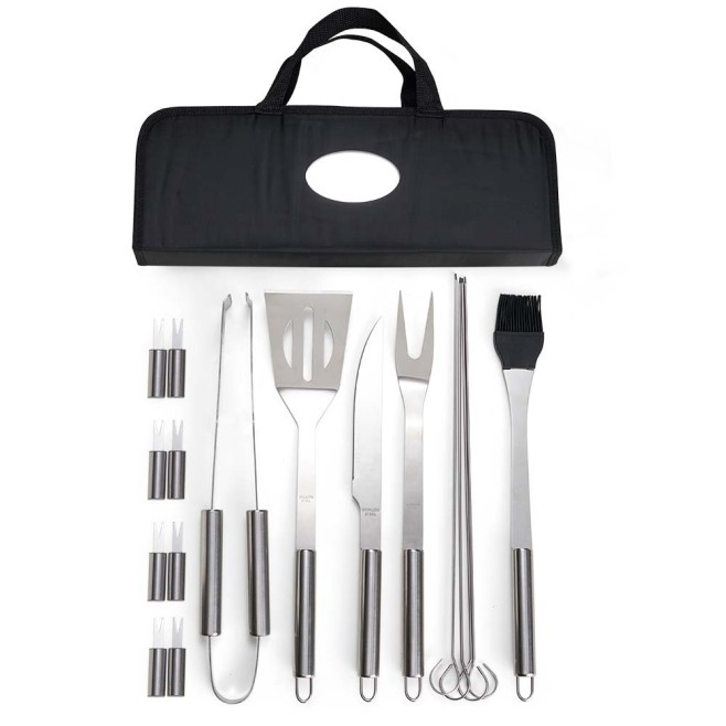 Kit churrasco 17 Peças em Inox Personalizado para Brindes H2642