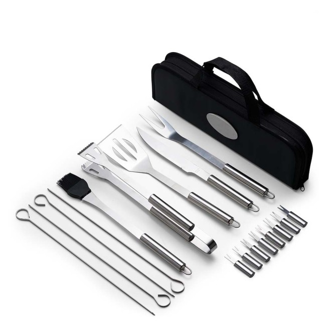 Kit churrasco 17 Peças em Inox Personalizado para Brindes H2642