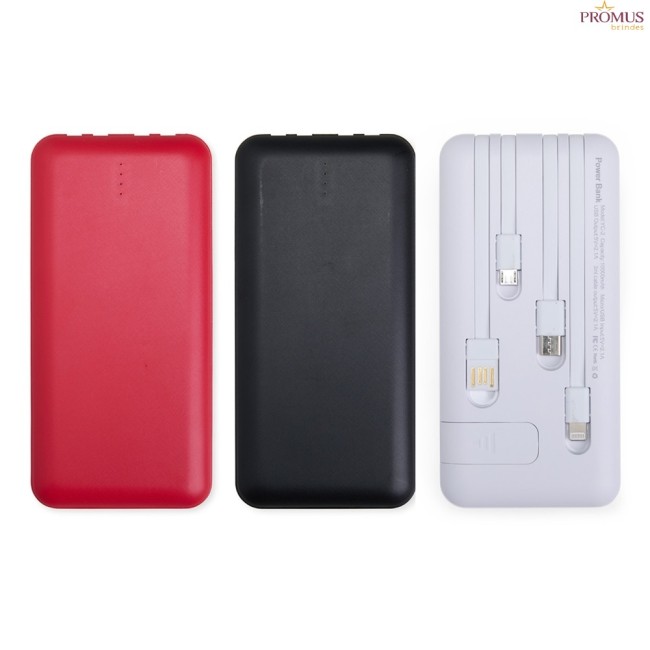 Power Bank 10.000mAH com Lanterna e Multisaídas Personalizado - H3308