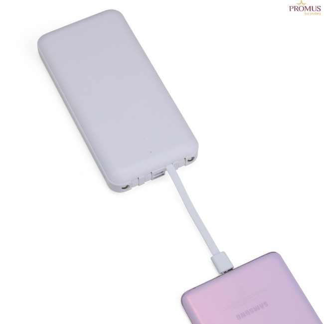 Power Bank 10.000mAH com Lanterna e Multisaídas Personalizado - H3308