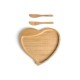 Petisqueira Em Bambu Com Formato De Coração Com Espátulas Personalizada H2778