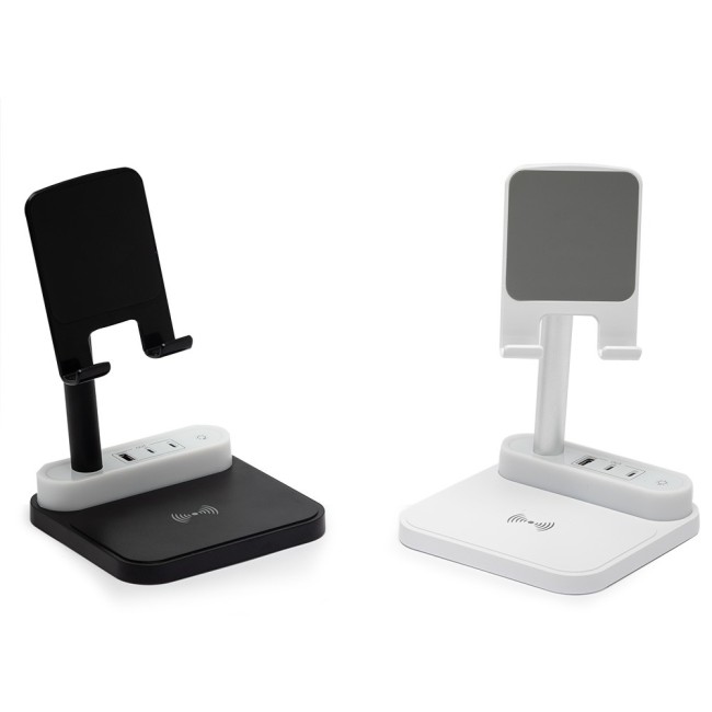 Base de carregamento com suporte celular e luminária H2918