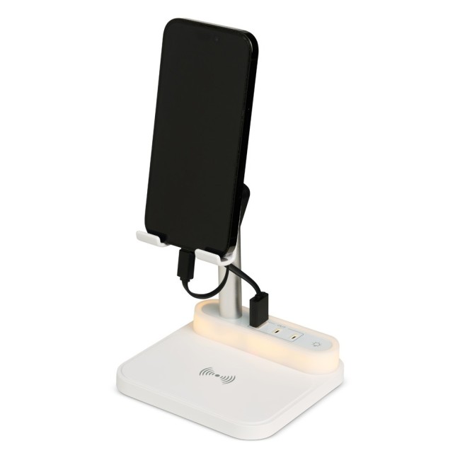 Base de carregamento com suporte celular e luminária H2918