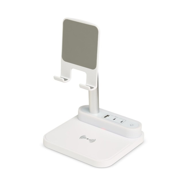 Base de carregamento com suporte celular e luminária H2918