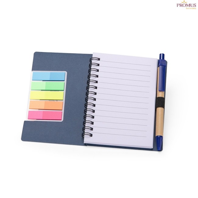 Bloco de Anotações com Autoadesivos e Caneta Personalizado - H3624