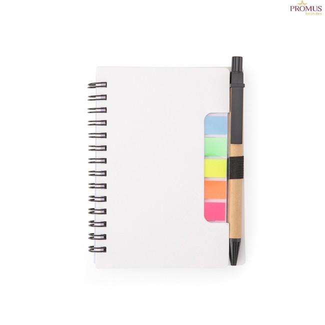Bloco de Anotações com Autoadesivos e Caneta Personalizado - H3624