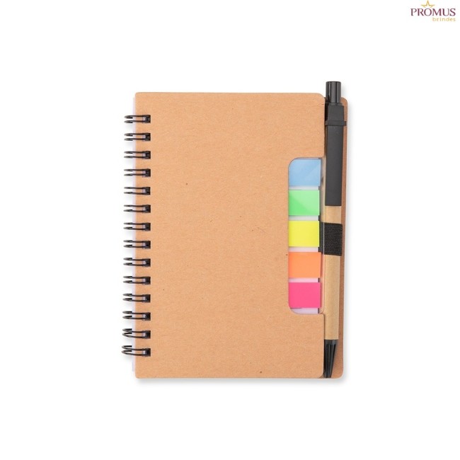 Bloco de Anotações com Autoadesivos e Caneta Personalizado - H3624