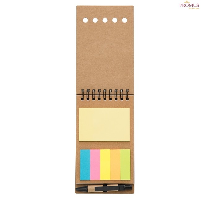 Bloco de Anotações com Autoadesivos e Caneta Personalizado - H3606