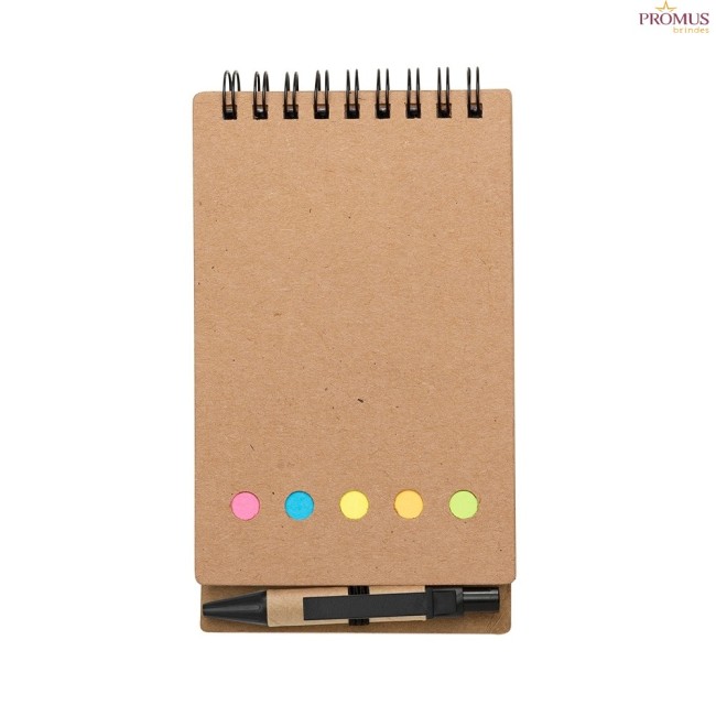 Bloco de Anotações com Autoadesivos e Caneta Personalizado - H3606
