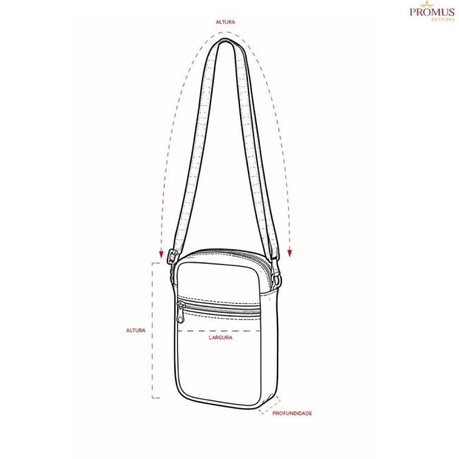 Bolsa de Ombro Couro Sintético Personalizada - H3644