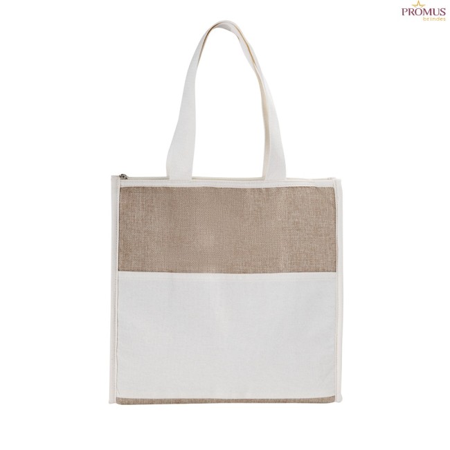 Bolsa Térmica em Algodão e Jutá Sintética Personalizada - H3570