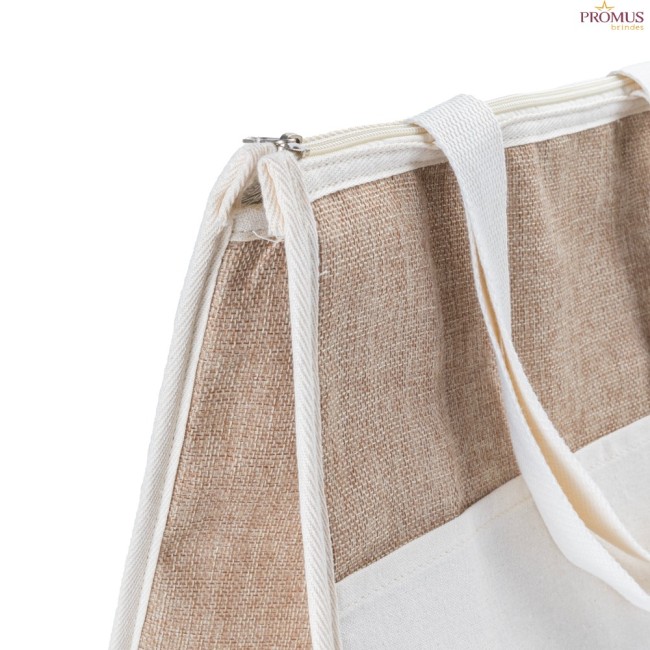 Bolsa Térmica em Algodão e Jutá Sintética Personalizada - H3570