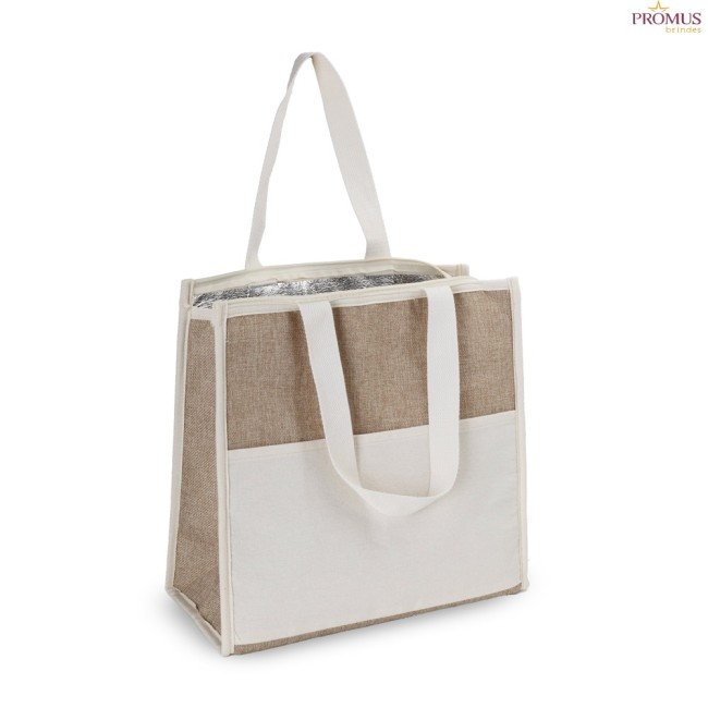 Bolsa Térmica em Algodão e Jutá Sintética Personalizada - H3570