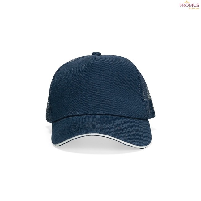 Boné Poliéster Aba Curva Com Tela Personalizado - H3920