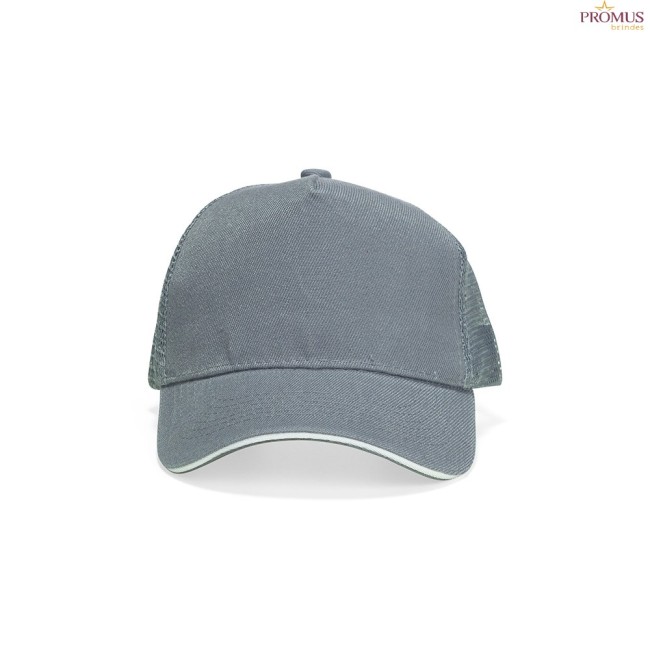 Boné Poliéster Aba Curva Com Tela Personalizado - H3920