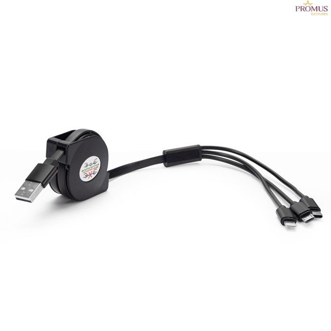 Cabo de dados usb retrátil 3 em 1 Personalizado para Brindes H1509