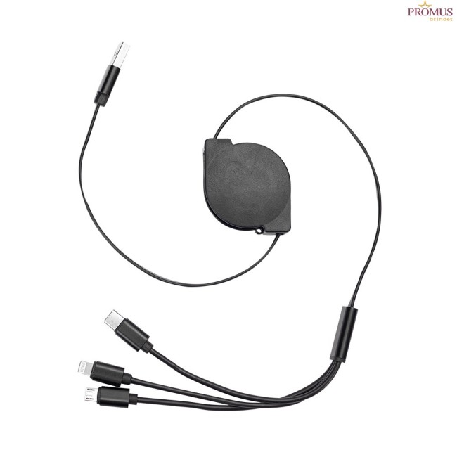Cabo de dados usb retrátil 3 em 1 Personalizado para Brindes H1509