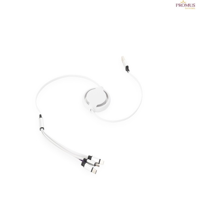 Cabo Usb retrátil 3 em 1 Personalizado - H3590