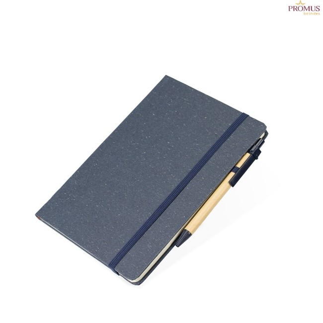 Caderneta Fibra de Arroz com caneta personalizada - H3275