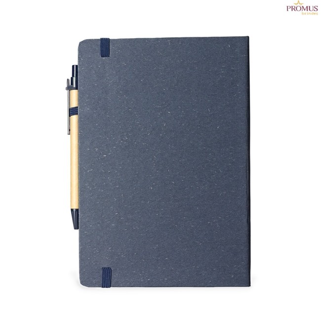 Caderneta Fibra de Arroz com caneta personalizada - H3275