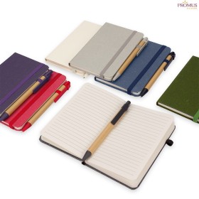 Caderneta Palha de Trigo Com Caneta Personalizada - H3618