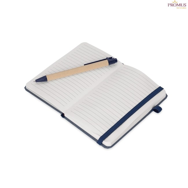 Caderneta Palha de Trigo Com Caneta Personalizada - H3618