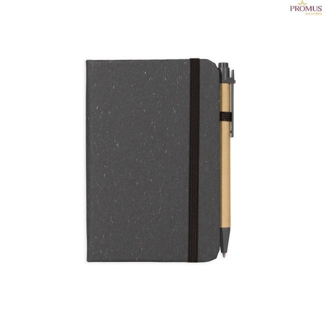 Caderneta Palha de Trigo Com Caneta Personalizada - H3618