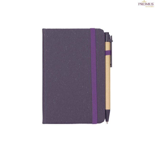 Caderneta Palha de Trigo Com Caneta Personalizada - H3618