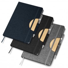 Caderno de anotações com suporte para caneta Personalizado H2637