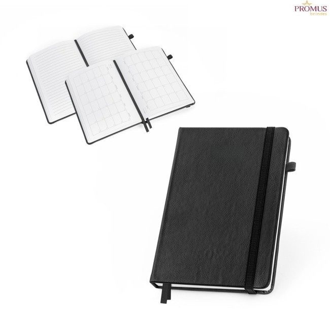Caderno A5 2 em 1 com Agenda Integrada em PU à Base de Água Personalizado H930669