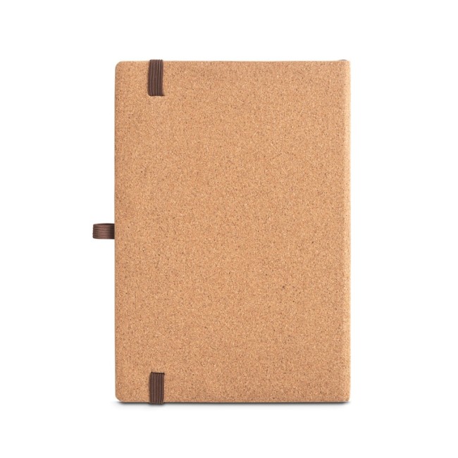 Caderno A5 Capa Dura em Folha de Bambu e Cortiça com Folhas Pautadas Personalizado H930281