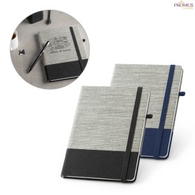 Caderno A5 Capa Dura em Palha e Algodão Canvas Personalizado H530268