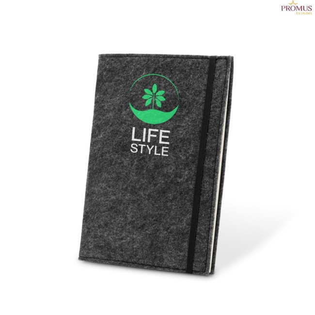 Caderno A5 com Capa em Feltro Personalizado H930636