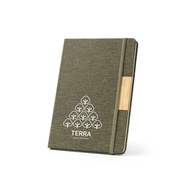 Caderno A5 em Tecido Poliéster 100% Reciclado Personalizado H930585