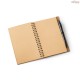 Caderno B6 em Cortiça e PET Reciclado com Caneta de Fibra de Trigo Personalizado H930285