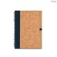 Caderno B6 em Cortiça e PET Reciclado com Caneta de Fibra de Trigo Personalizado H930285